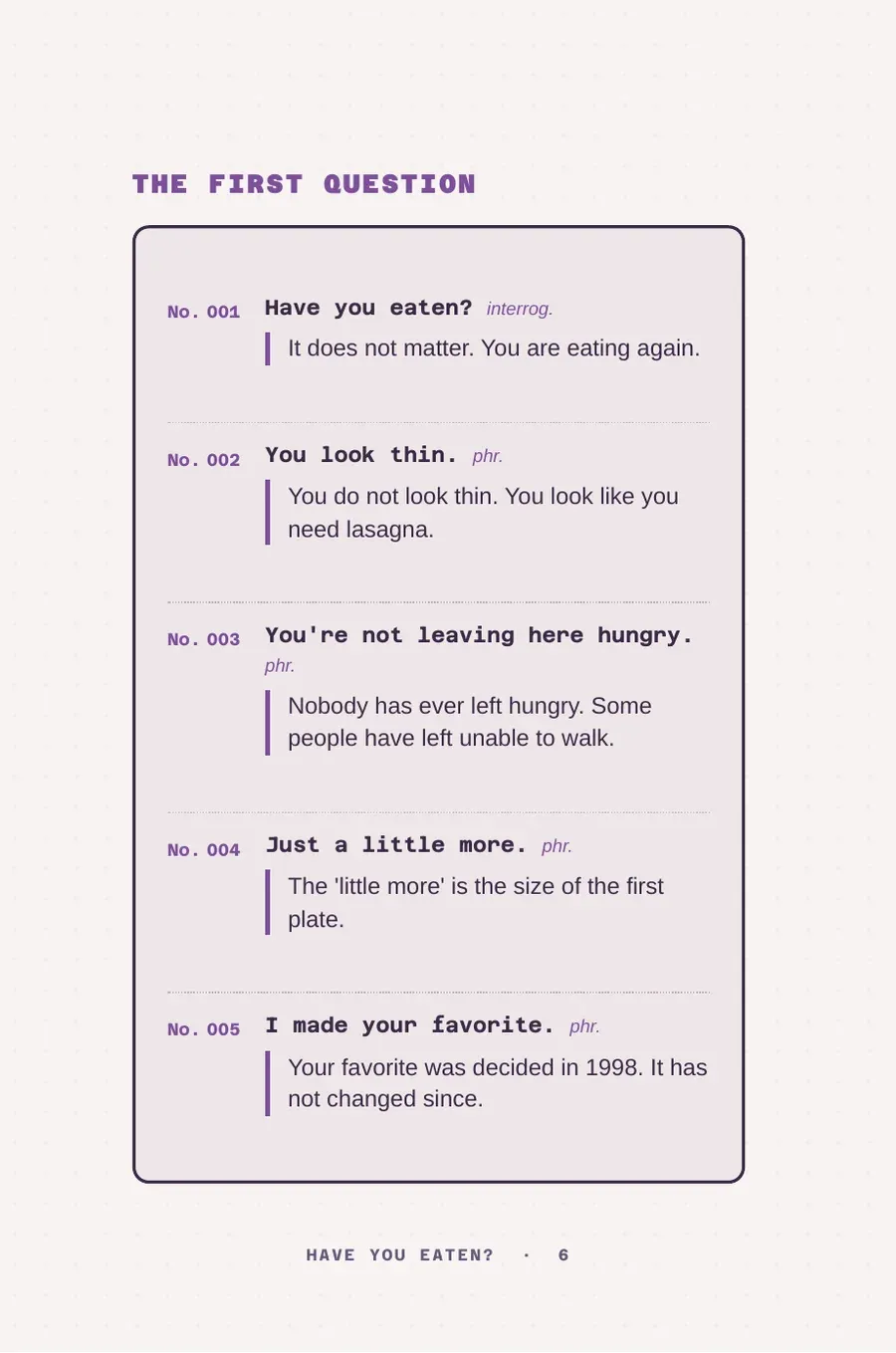 Page 6 of Have You Eaten?